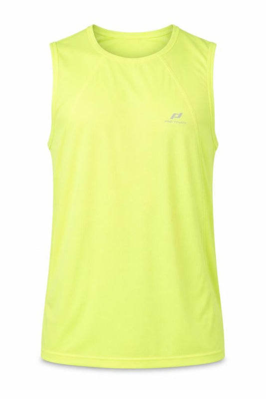 Front view of Pro Touch unisex yellow medium tank for running & gym