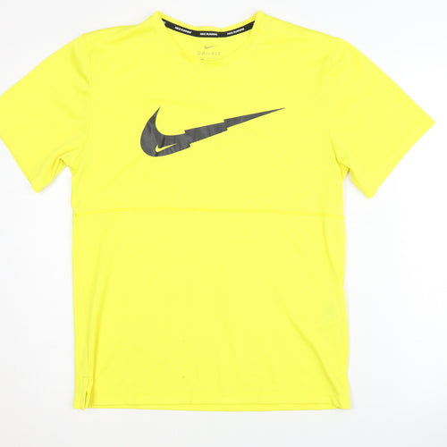 Nike Men's Yellow Dri-FIT Running T-Shirt Size S Sports