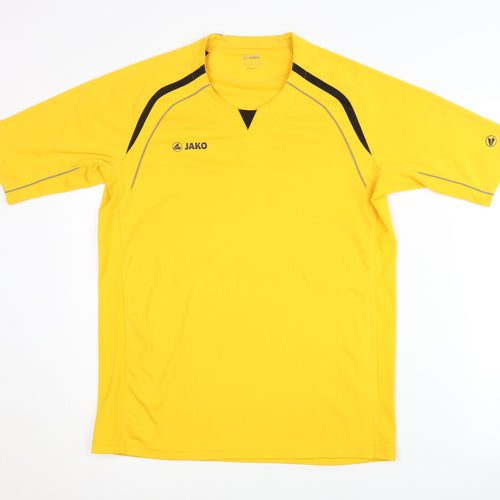 Jako Boys Yellow Crew Neck Jersey T-Shirt, Size 16Y