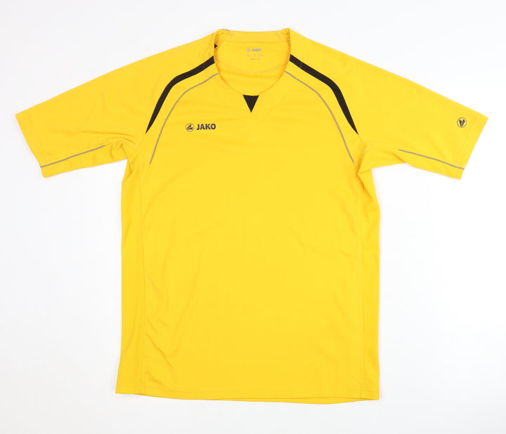 Jako Boys Yellow Crew Neck Jersey T-Shirt, Size 16Y