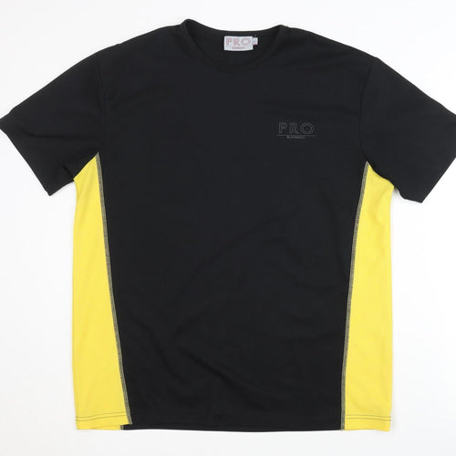 PRO Men's Black Yellow Running T-Shirt