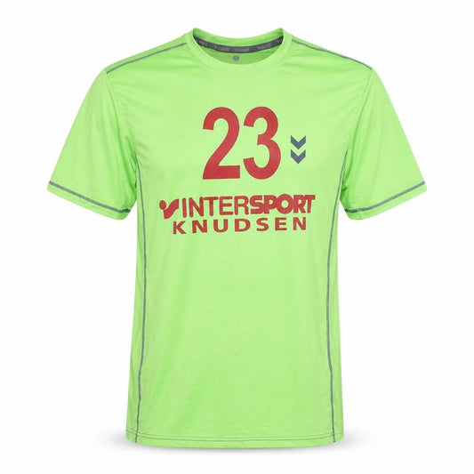 Front view of hummel Men's Green T-Shirt, size M, - Activewear Jersey