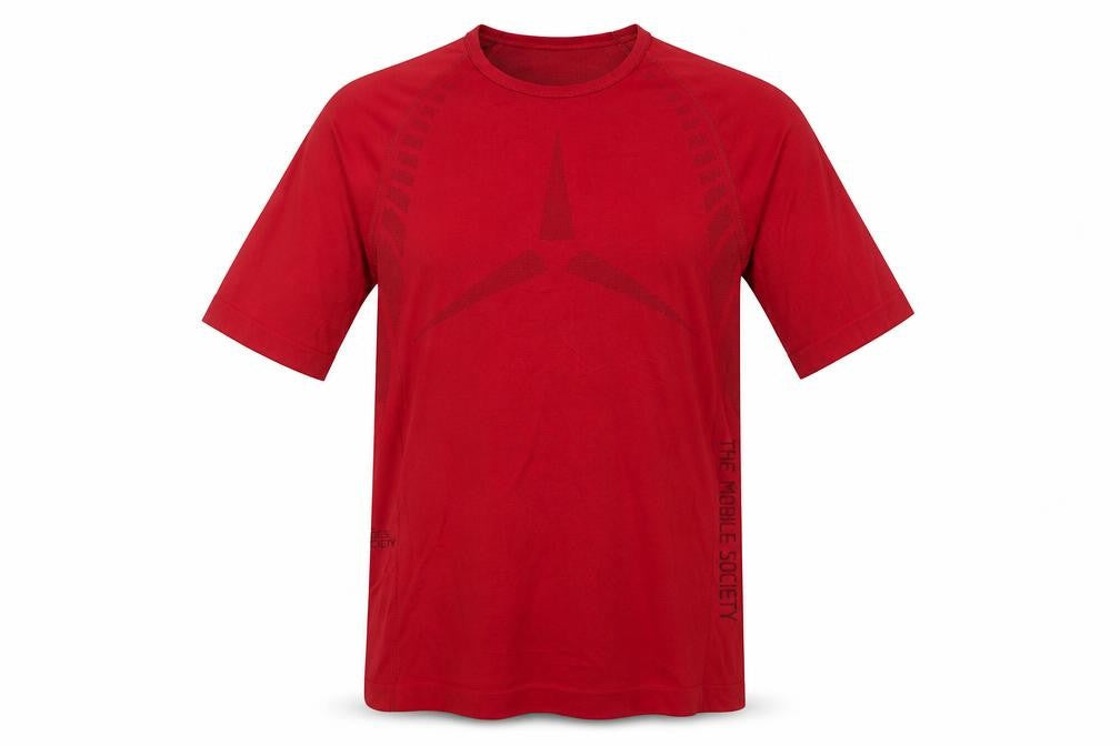 Front view of The Mobile Society Men's Red Pullover T-Shirt M