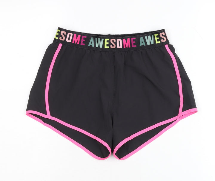 H&M Girls Black Athletic Shorts 10-12Y