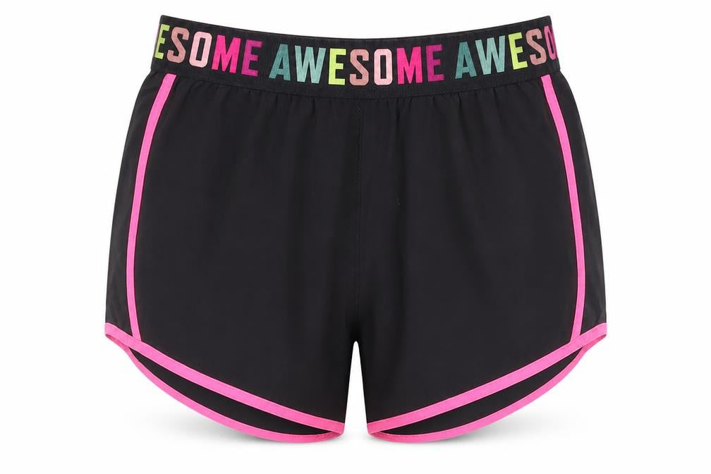 Front view of H&M girls’ black athletic shorts 10-12y