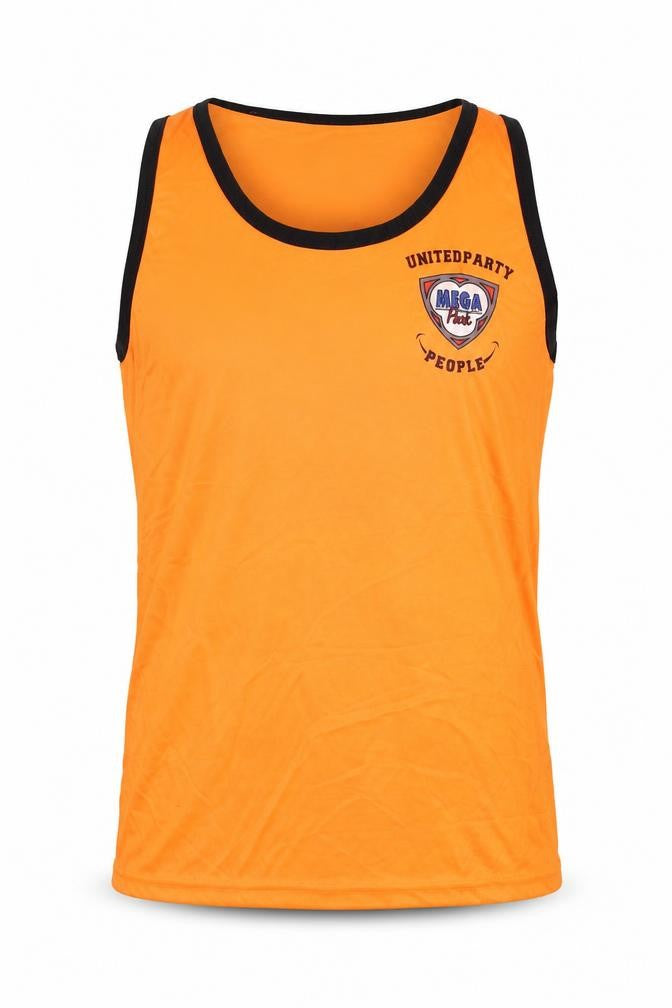 Front view of Mega Park Men's Orange XL Tank Top Jersey