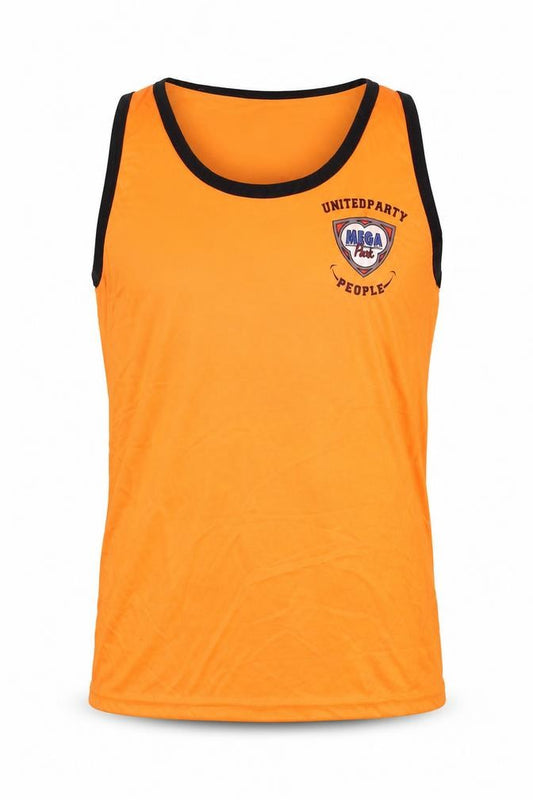 Front view of Mega Park Men's Orange XL Tank Top Jersey