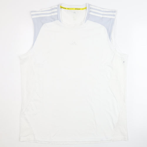 Adidas Men's White XL Tank Top for Gym & Running
