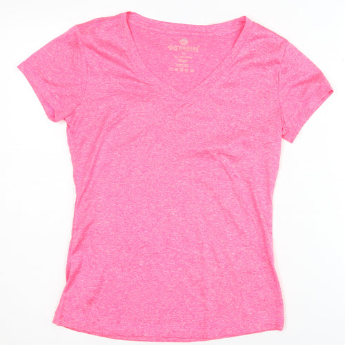 90 Degree By Reflex Women's Pink V-Neck T-Shirt XS