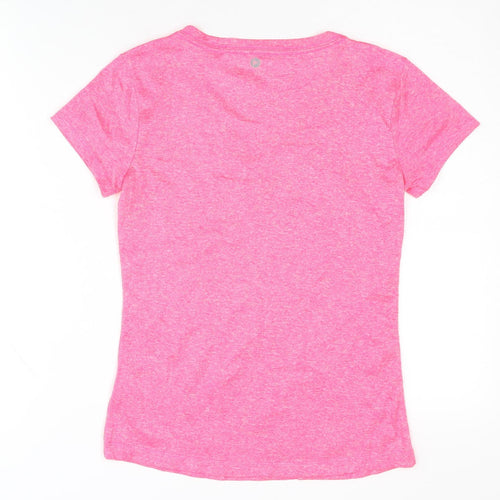 90 Degree By Reflex Women's Pink V-Neck T-Shirt XS