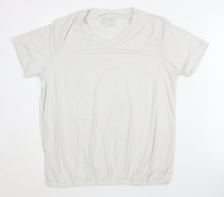 Energetics Unisex White T-Shirt V-Neck Size 18