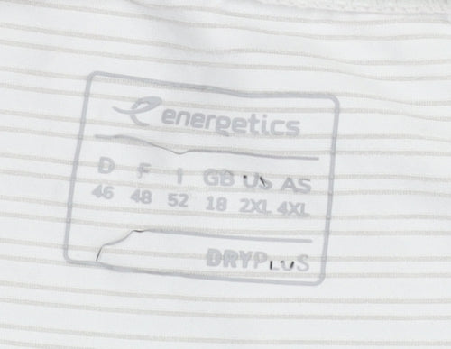 Energetics Unisex White T-Shirt V-Neck Size 18