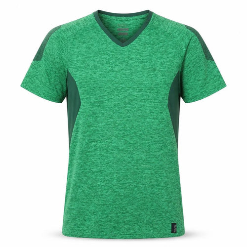 Mascot Men's Green V-Neck Jersey T-Shirt, Size S