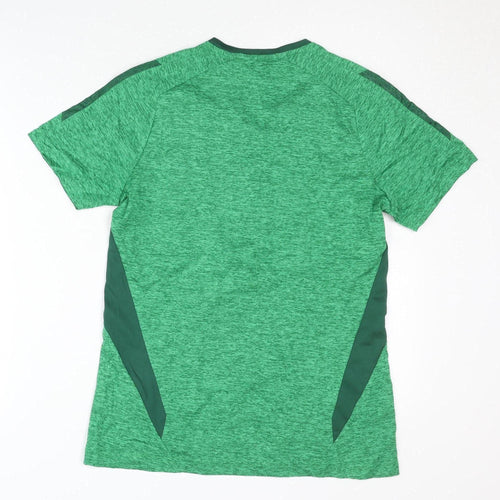 Mascot Men's Green V-Neck Jersey T-Shirt, Size S