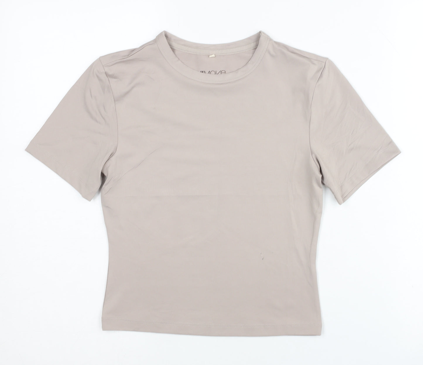 H&M Move Women Beige T-Shirt S, Short Sleeve Basic Fit