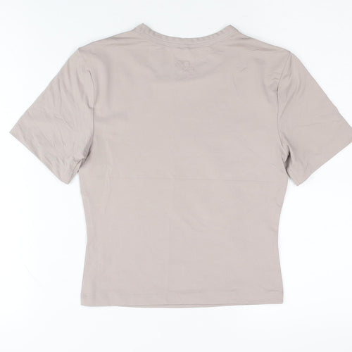 H&M Move Women Beige T-Shirt S, Short Sleeve Basic Fit