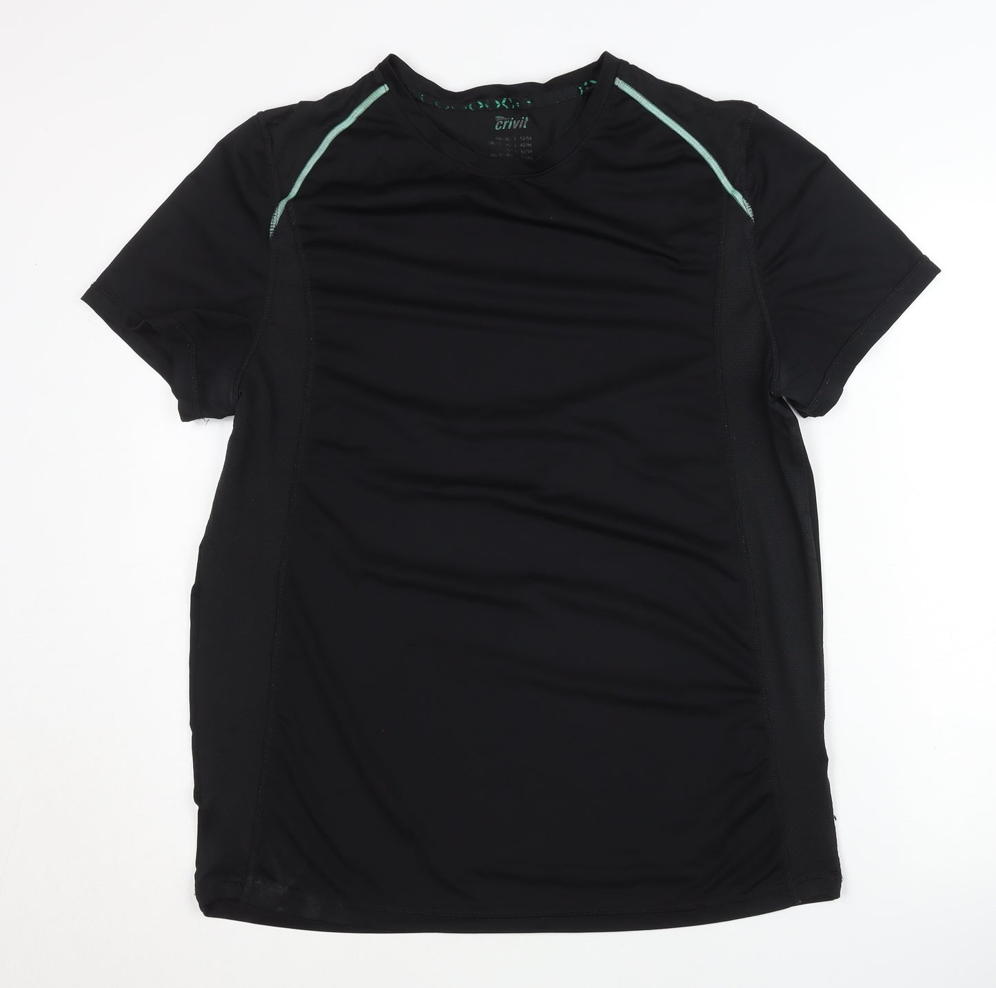 Crivit Men's Black Athletic T-Shirt, Size L – Gym & Training