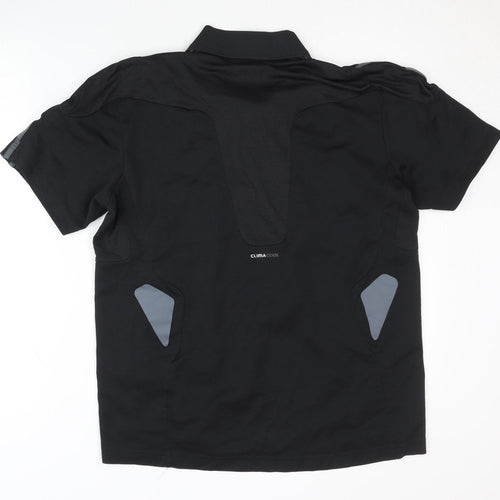 Adidas Men's Black Polo Shirt, Size S, Breathable Gym Top