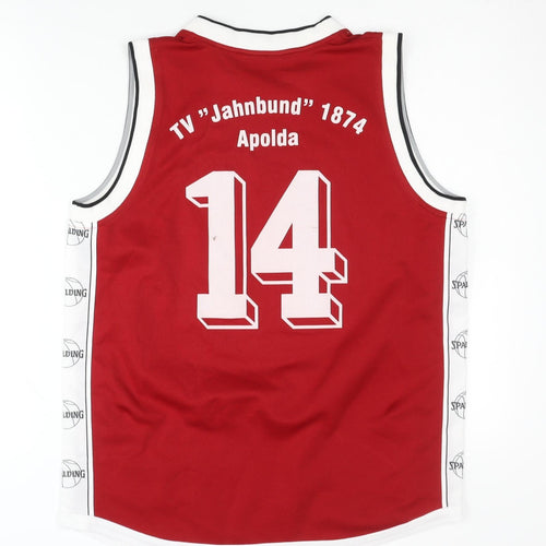 Spalding Red Basketball Tank Top, M, Unisex