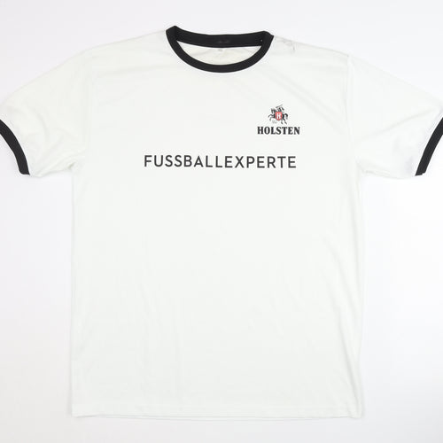 Fussball Experte Men's White Ringer T-Shirt 2XL Holsten Casual