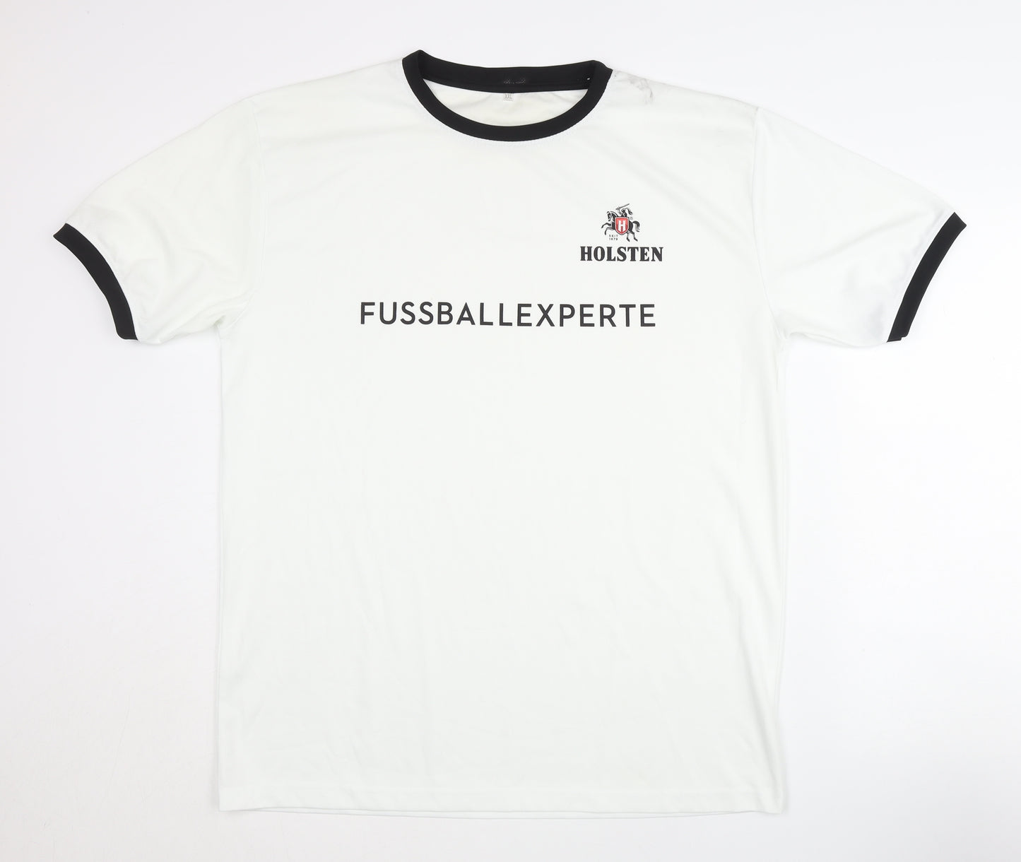 Fussball Experte Men's White Ringer T-Shirt 2XL Holsten Casual