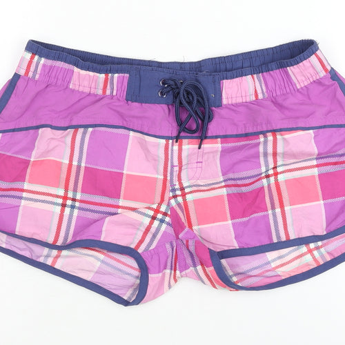 Okay Women's Purple Plaid Athletic Shorts S