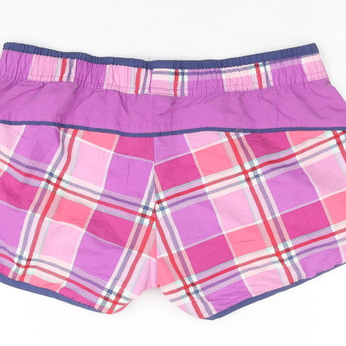 Okay Women's Purple Plaid Athletic Shorts S