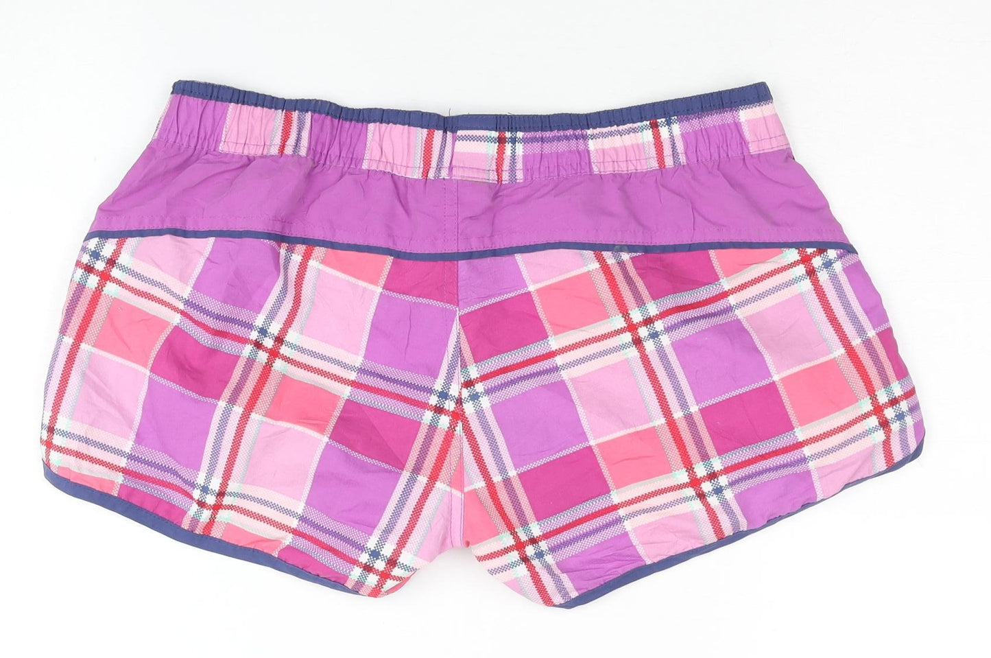 Okay Women's Purple Plaid Athletic Shorts S