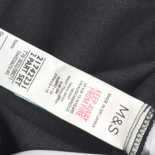 Marks and Spencer Boys Black Formal Trousers, Size 13 Years