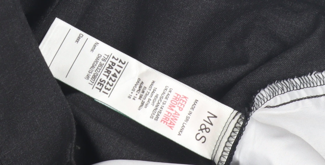 Marks and Spencer Boys Black Formal Trousers, Size 13 Years