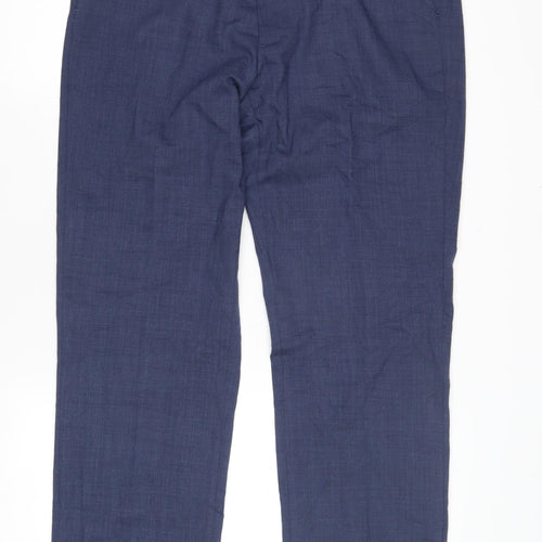 Marks & Spencer Men's Blue Regular Fit Trousers 34XL