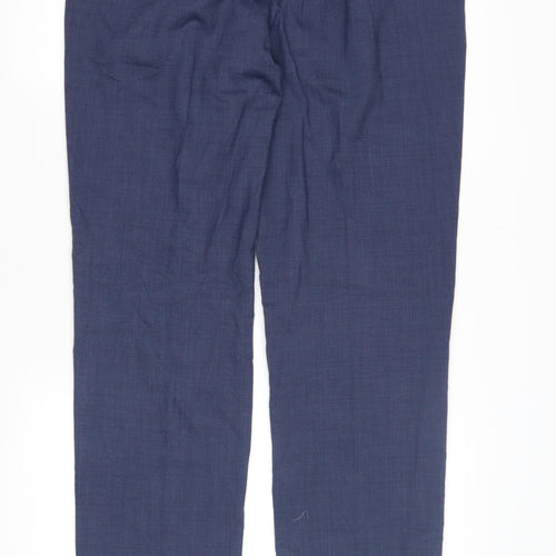 Marks & Spencer Men's Blue Regular Fit Trousers 34XL