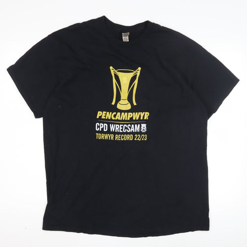 CPD Wrecsam Men's XL Black Graphic Print T-Shirt