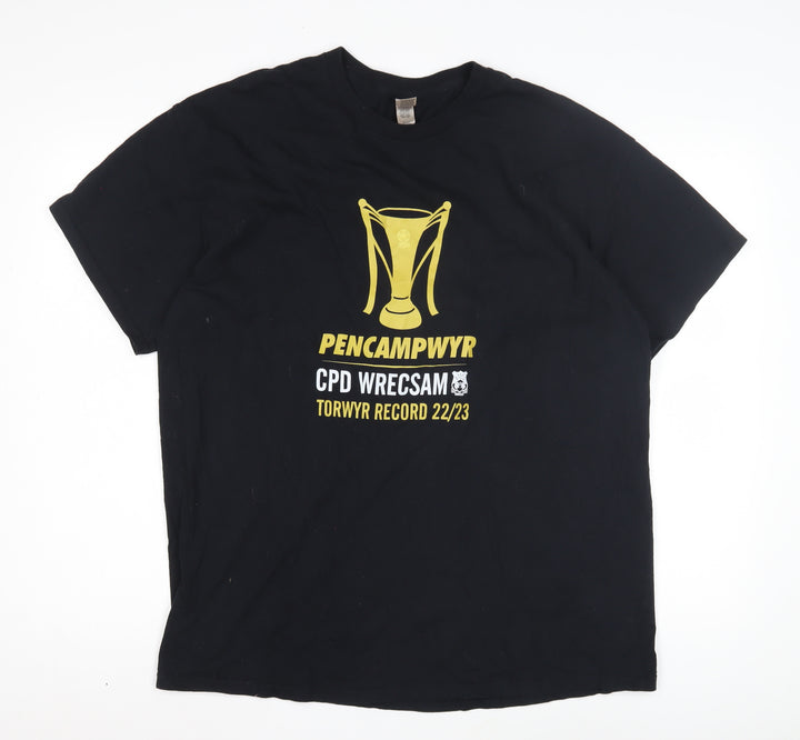 CPD Wrecsam Men's XL Black Graphic Print T-Shirt
