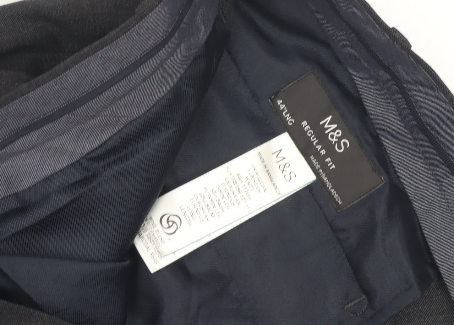 Marks and Spencer Men's Black Trousers, 44L, Regular Fit