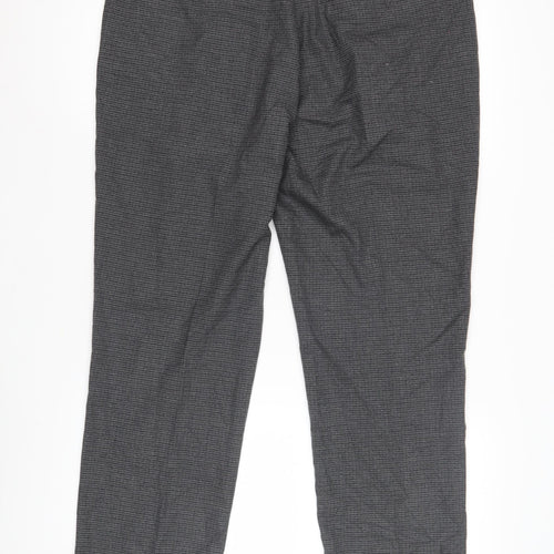 Marks & Spencer Men's Grey Check Trousers Size 36
