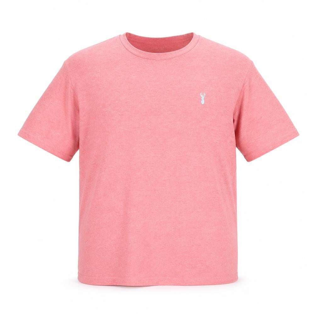 Front view of Next Men's Pink Crew Neck T-Shirt, size L, Solid, New