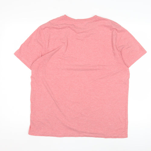 Next Men's Pink Crew Neck T-Shirt, Size L, Solid, New