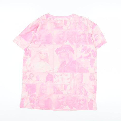 Barbie Girls Pink Graphic T-Shirt in M with Logo Accents