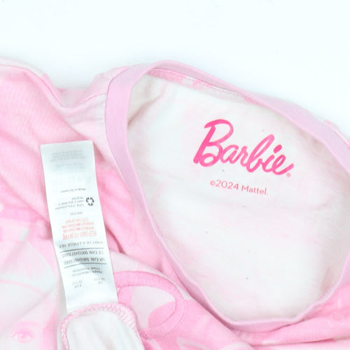 Barbie Girls Pink Graphic T-Shirt in M with Logo Accents