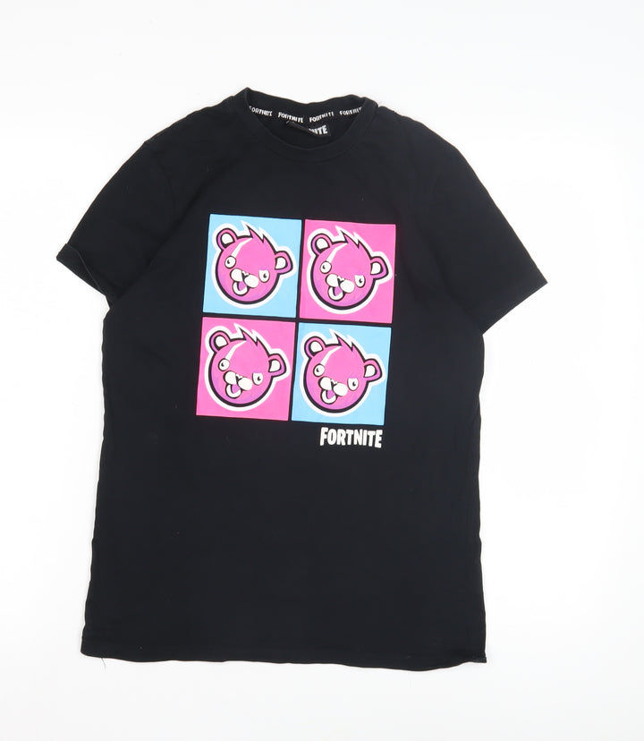 FORTNITE Teens Black Graphic T-Shirt Short Sleeve