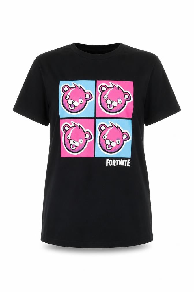 FORTNITE Teens Black Graphic T-Shirt Short Sleeve