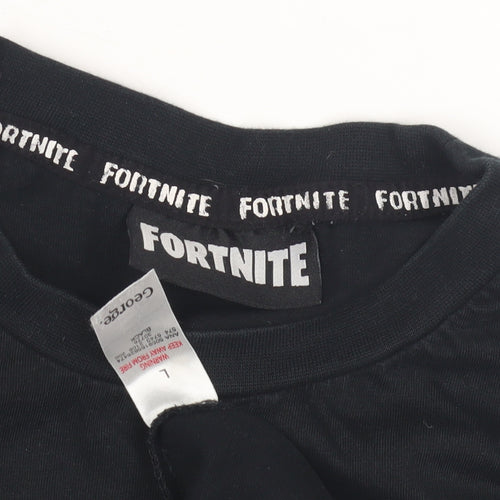 FORTNITE Teens Black Graphic T-Shirt Short Sleeve
