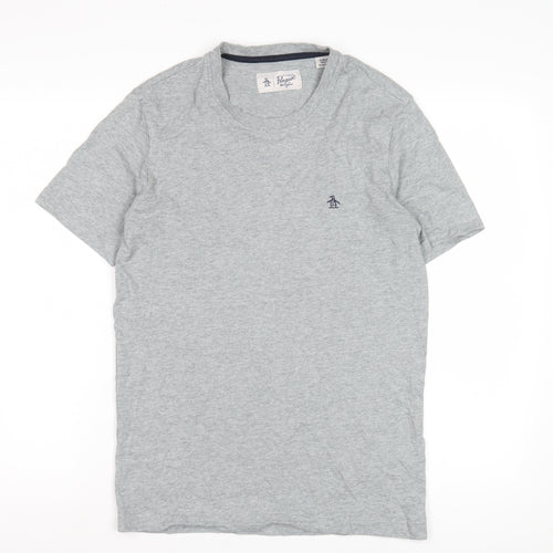 Penguin Men's Grey Short Sleeve T-Shirt Small