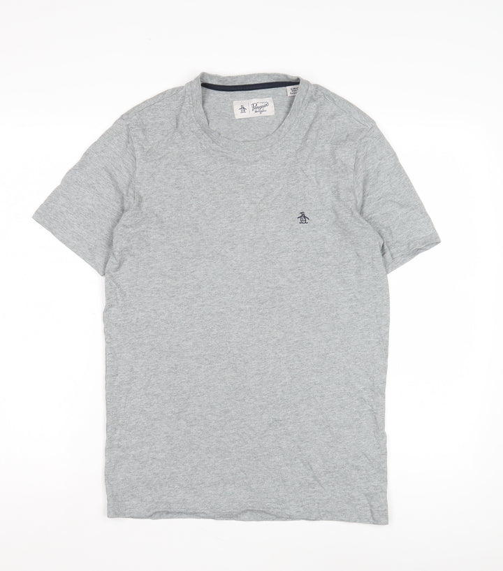 Penguin Men's Grey Short Sleeve T-Shirt Small