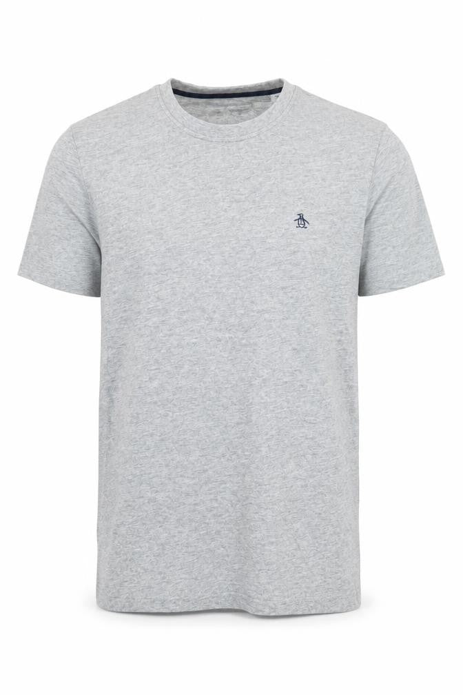 Front view of Original Penguin Men's Grey Short Sleeve T-Shirt Small