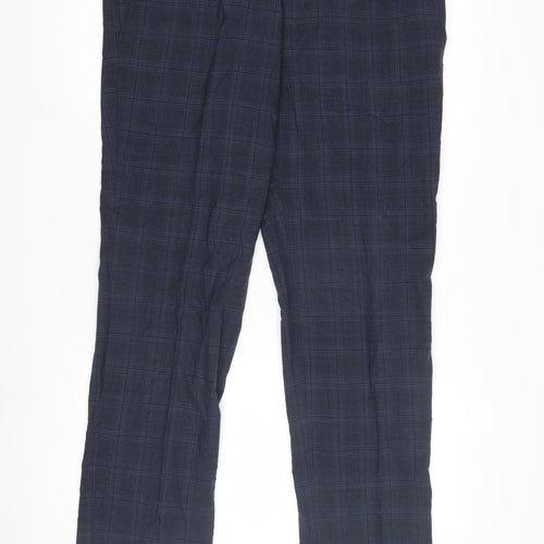 Marks and Spencer Men's Blue Check Trousers 36 in