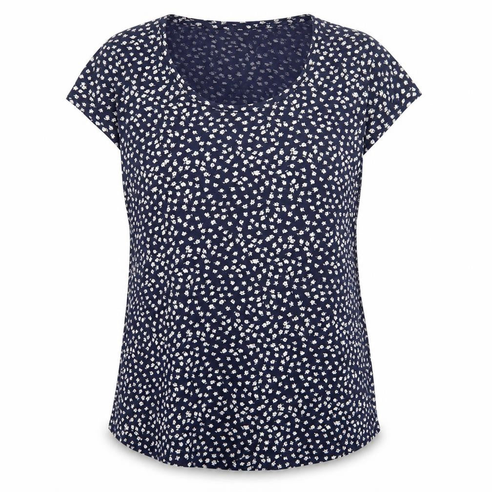 Front view of Gap Women's Blue Floral T-Shirt, size L