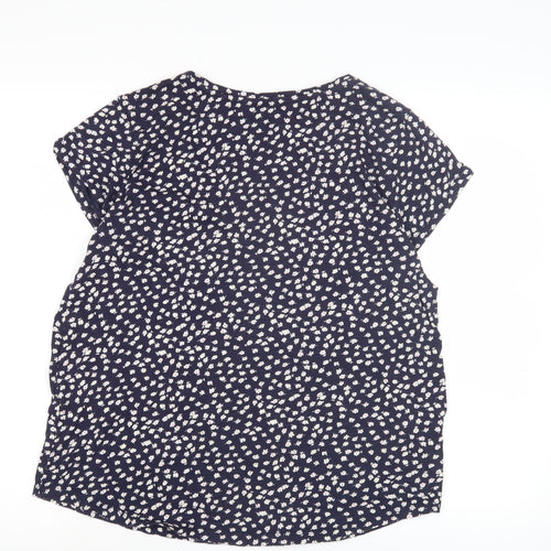 Gap Women's Blue Floral T-Shirt, Size L