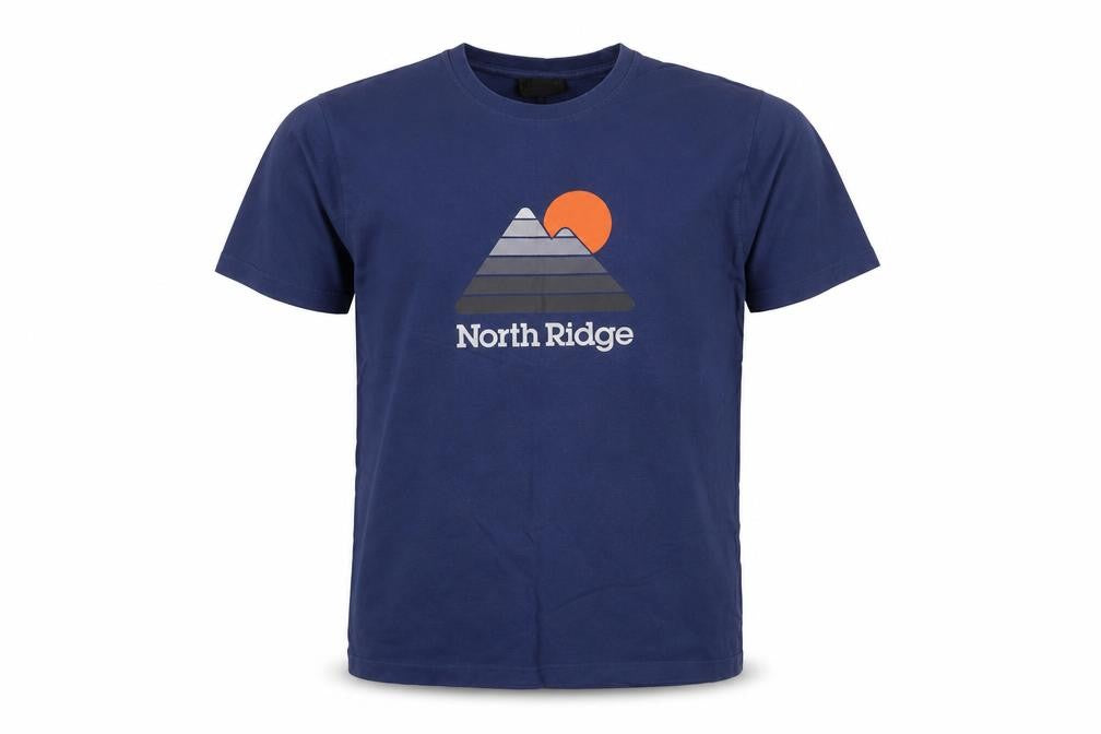 Front view of North Ridge Men's Blue Graphic Nature T-Shirt M